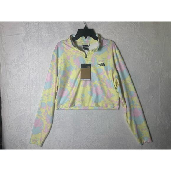 NWT The North Face Pastel Long Sleeve‎ Cropped Quarter Zip Pullover Size XL - Picture 1 of 5